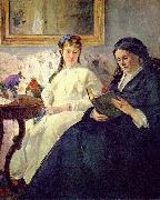 Berthe Morisot Portrait de Mme Morisot et de sa fille Mme Pontillon ou La lecture oil